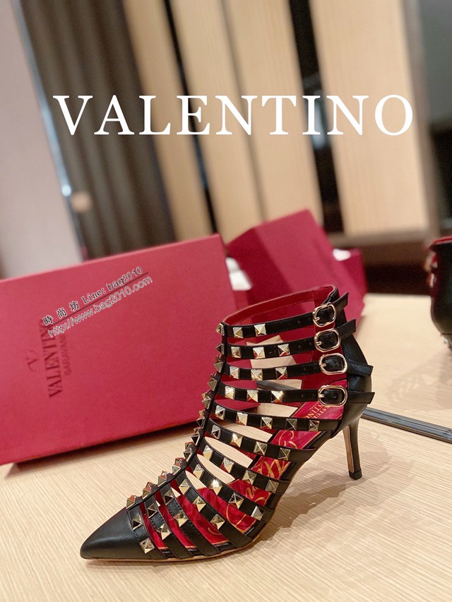 Valentino專櫃原版華倫天奴春夏新款經典五金裝飾女士高跟涼鞋 dx2936